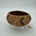 Round Woven Pomo Basket with 3 Petal Flower Design