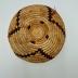 Round Woven Pomo Basket with 3 Petal Flower Design