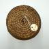 Coiled Pima Basket with Dark Brown Motifs and Flared Rim