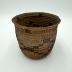 Coiled Pima Basket with Dark Brown Motifs and Flared Rim