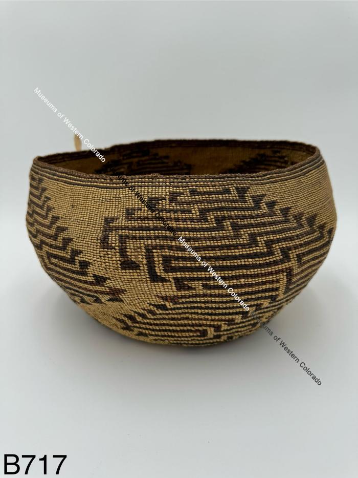 North West Coast Basket with Geometric 'S' Pattern