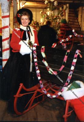 Photo of Cross Orchards Volunteer Joy Green Dressed as Mrs. Claus