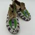 Green and White Beaded Buckskin Ute Moccasins