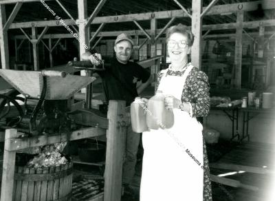 Photo of Cross Orchards Volunteers Making Cider