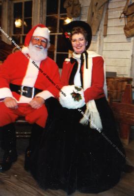 Photo of Cross Orchards Volunteers Dressed as Santa and Mrs. Claus