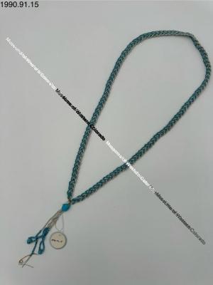 Blue and white braided beaded necklace