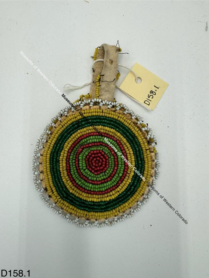 Green, Yellow, and Red Beaded Peyote Pouch