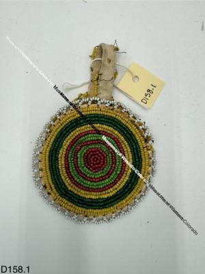 Green, Yellow, and Red Beaded Peyote Pouch