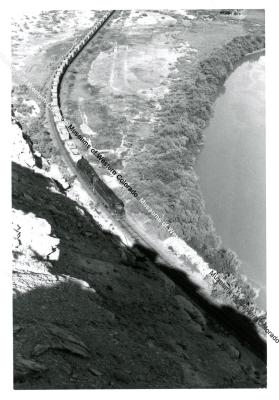 Mill Tailings train below the cliffs of Orchard Mesa